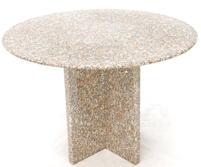 Round Granite Stone X Base Dining Center Table at 1stdibs