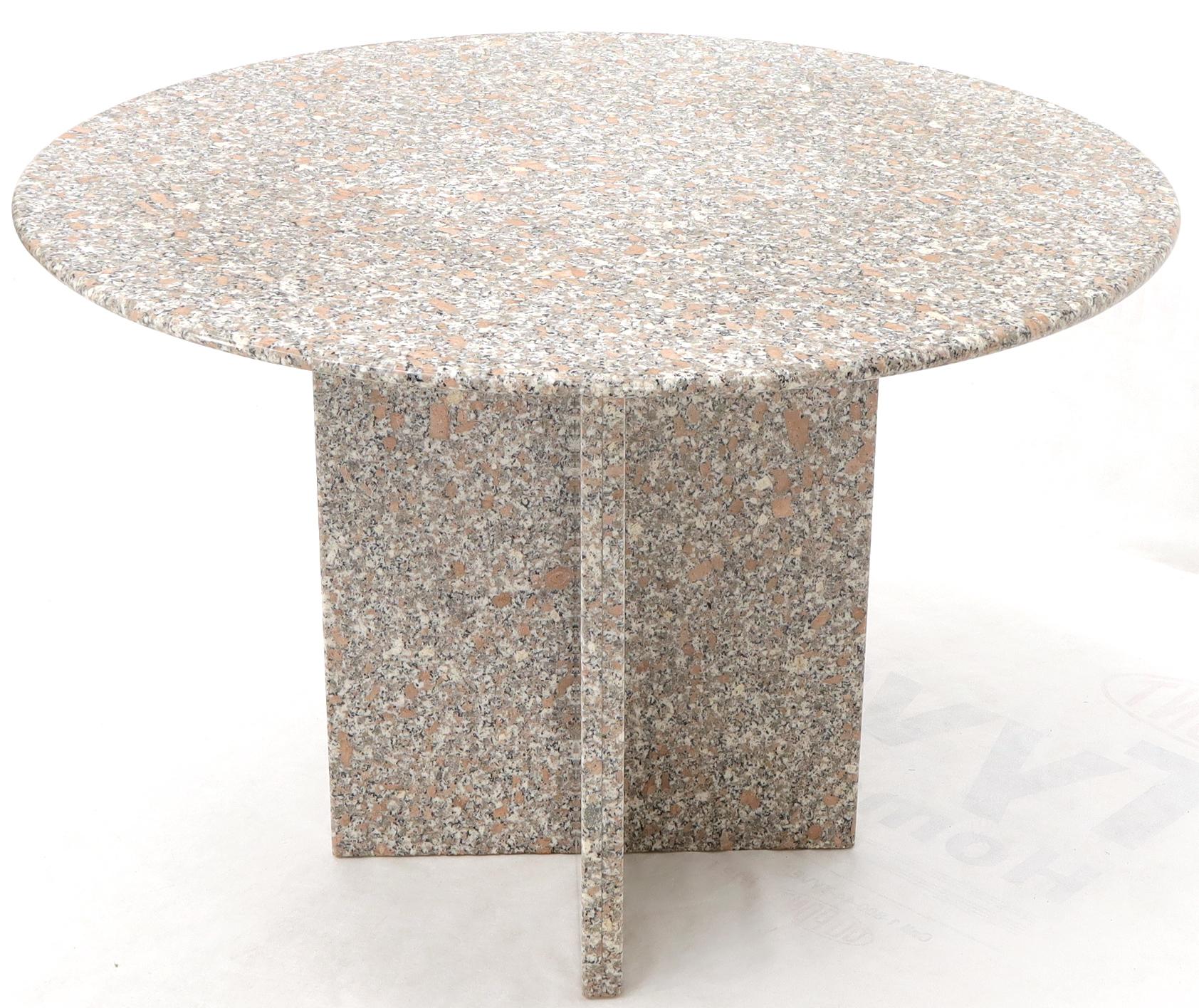 American Round Granite Stone X Base Dining Dinette Center Table