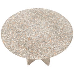 Round Granite Stone X Base Dining Dinette Center Table