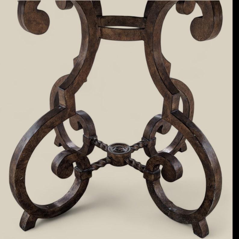 Round Granite Top Dining Table, Ornate Cast Iron Base, Seats 6-8 3