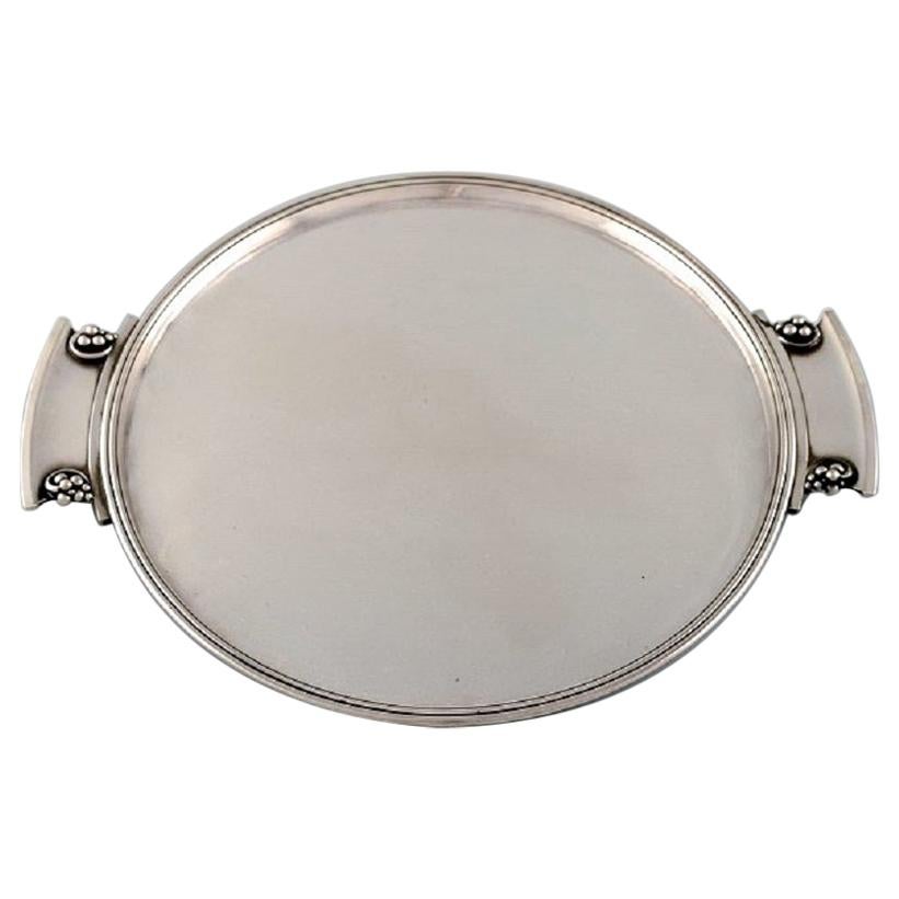 Round "Grape" Tray with Handles in Art Nouveau Style, Model Number 296 For Sale