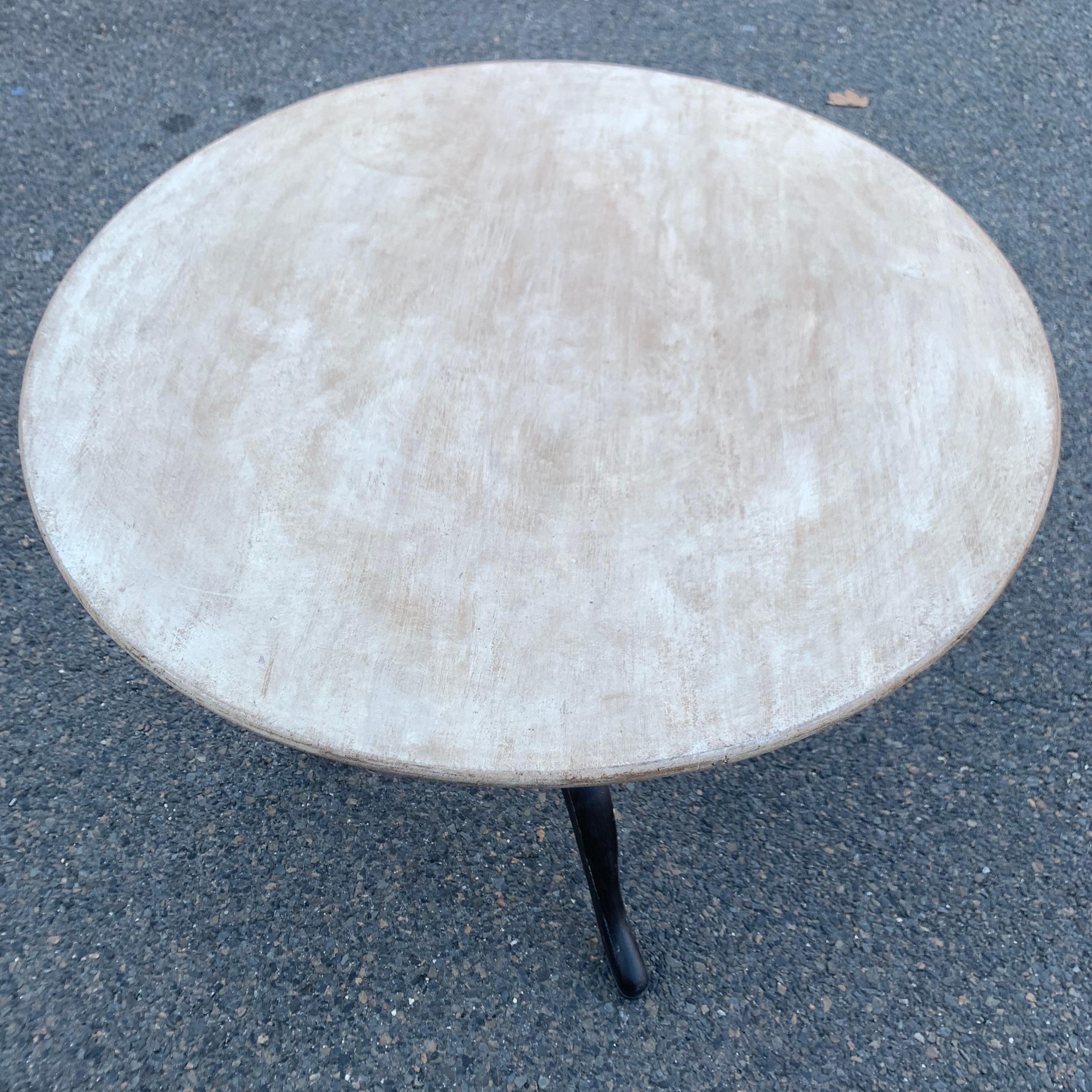 Round Gray Painted Gustavian Tilt-Top Table, Circa 1830s 3
