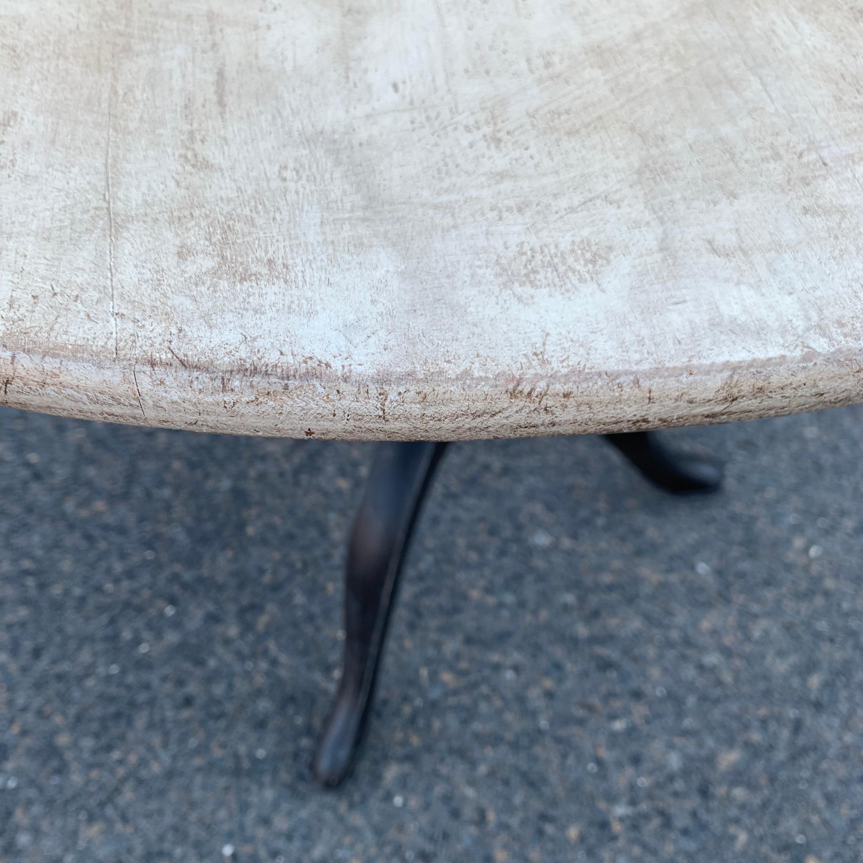 Round Gray Painted Gustavian Tilt-Top Table, Circa 1830s 8