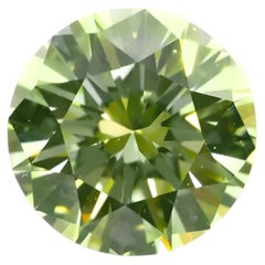 Round Green Diamond - 0.53ct Natural Loose Fancy Light Green Neon Color GIA VS2