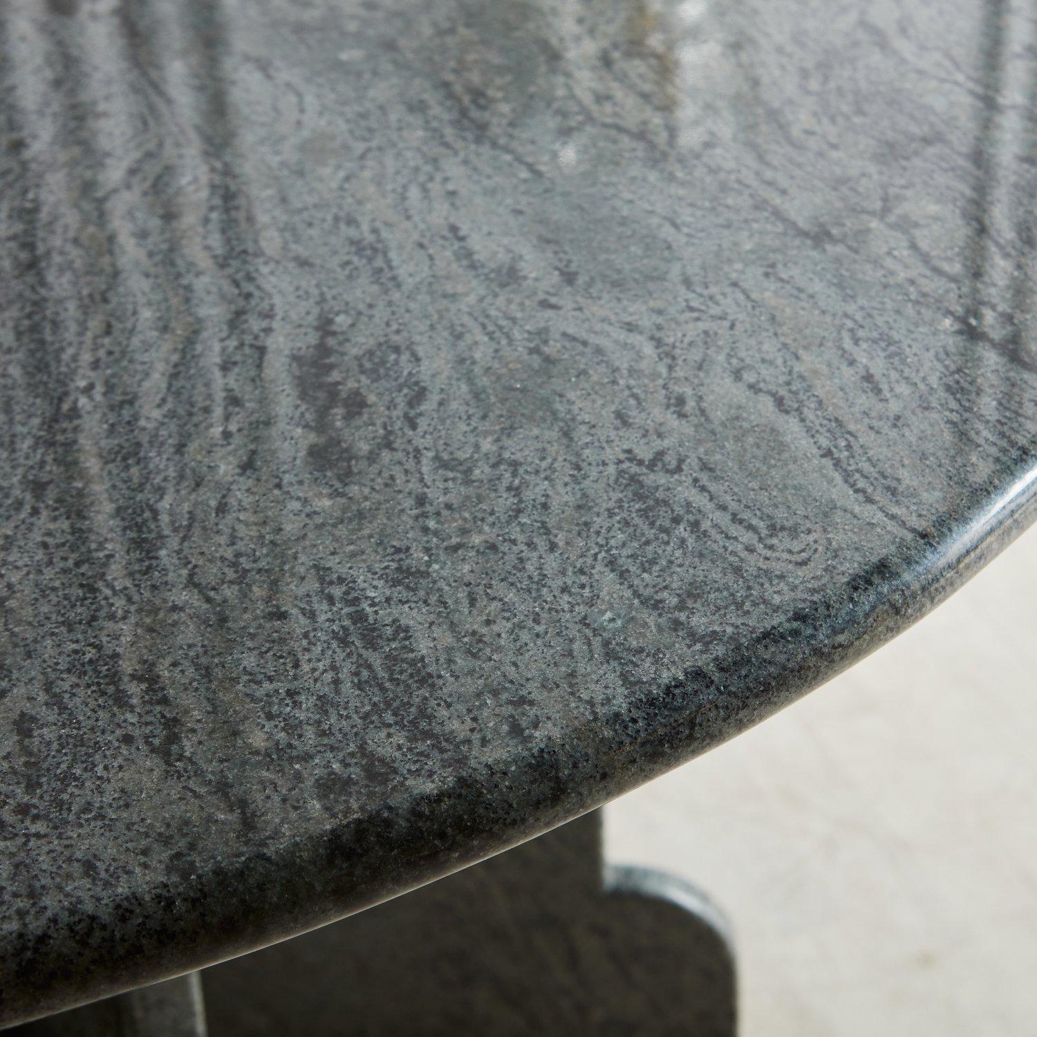 Round Green Granite Dining Table, 20th Century 2