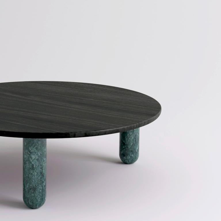 Moderne Table basse ronde « Sunday » en marbre vert, Jean-Baptiste Souletie en vente