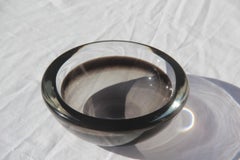Round Grey Bowl Seguso Design Italian Murano Art Glass, 1960s