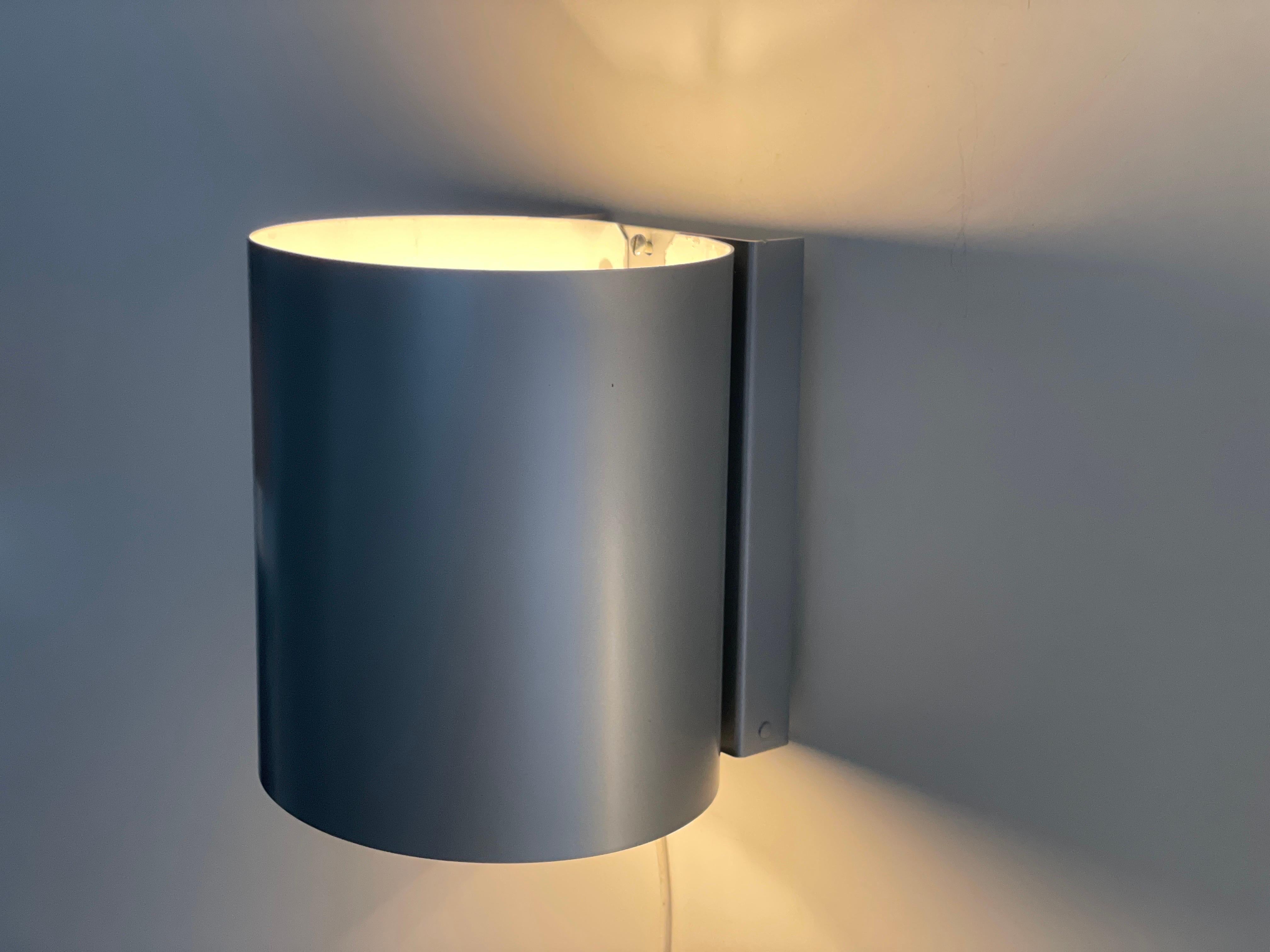 Coppia di lampade rotonde in metallo grigio, anni '60, Germania in vendita 9