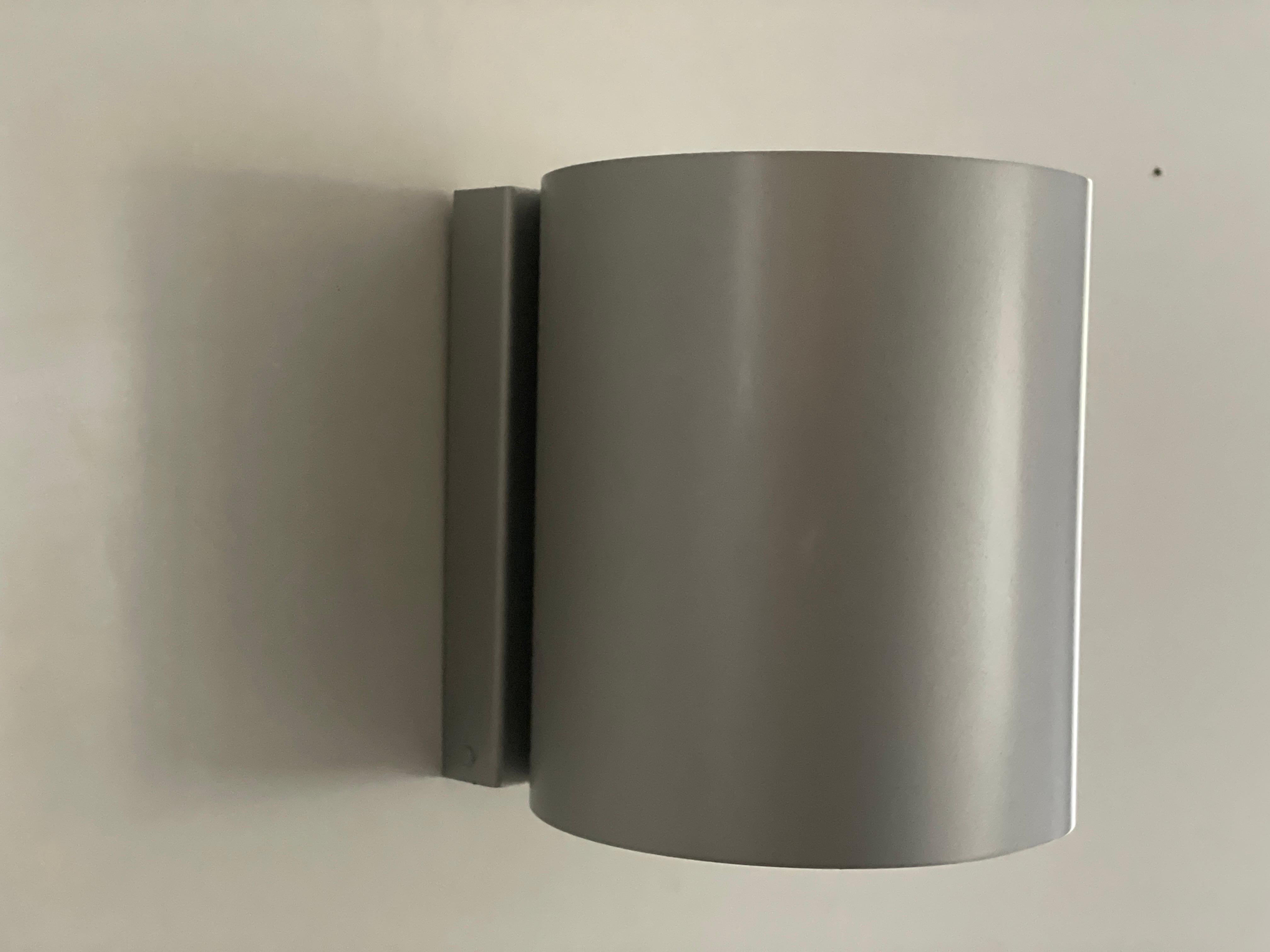 Metallo Coppia di lampade rotonde in metallo grigio, anni '60, Germania in vendita
