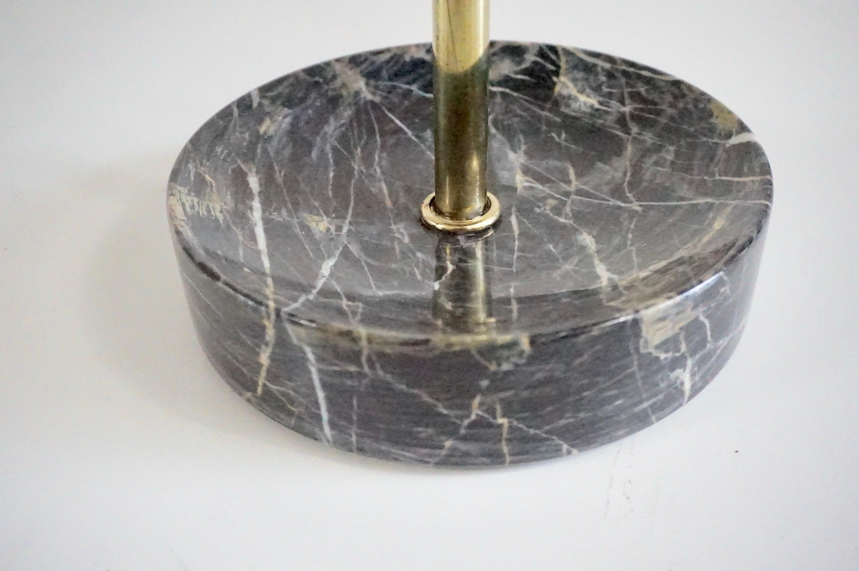 round  gueridon side table brass, marble and walnut, C6, Lorenzo Ciompi, 2025 For Sale 5