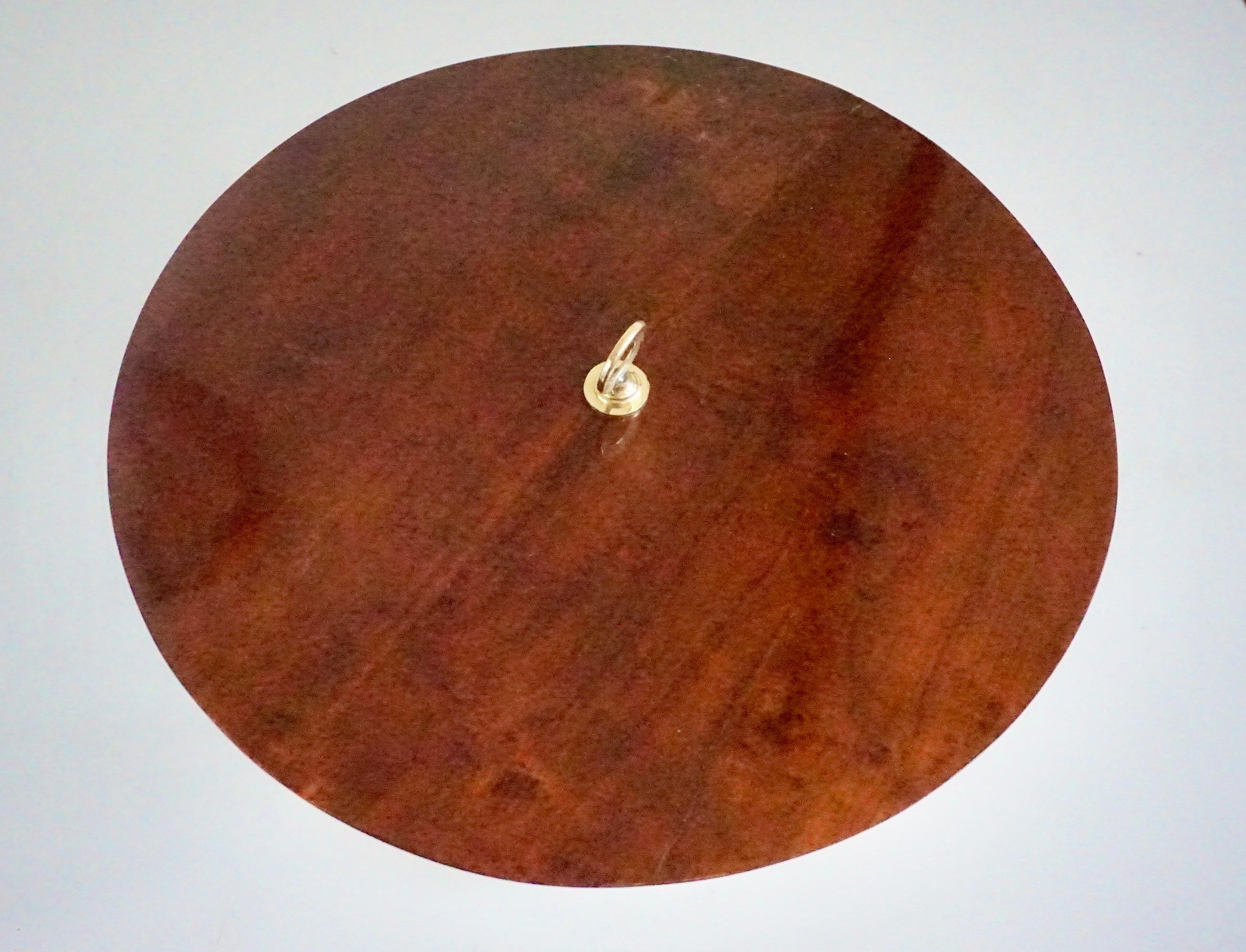 Mid-Century Modern round  gueridon side table brass, marble and walnut, C6, Lorenzo Ciompi, 2025 For Sale