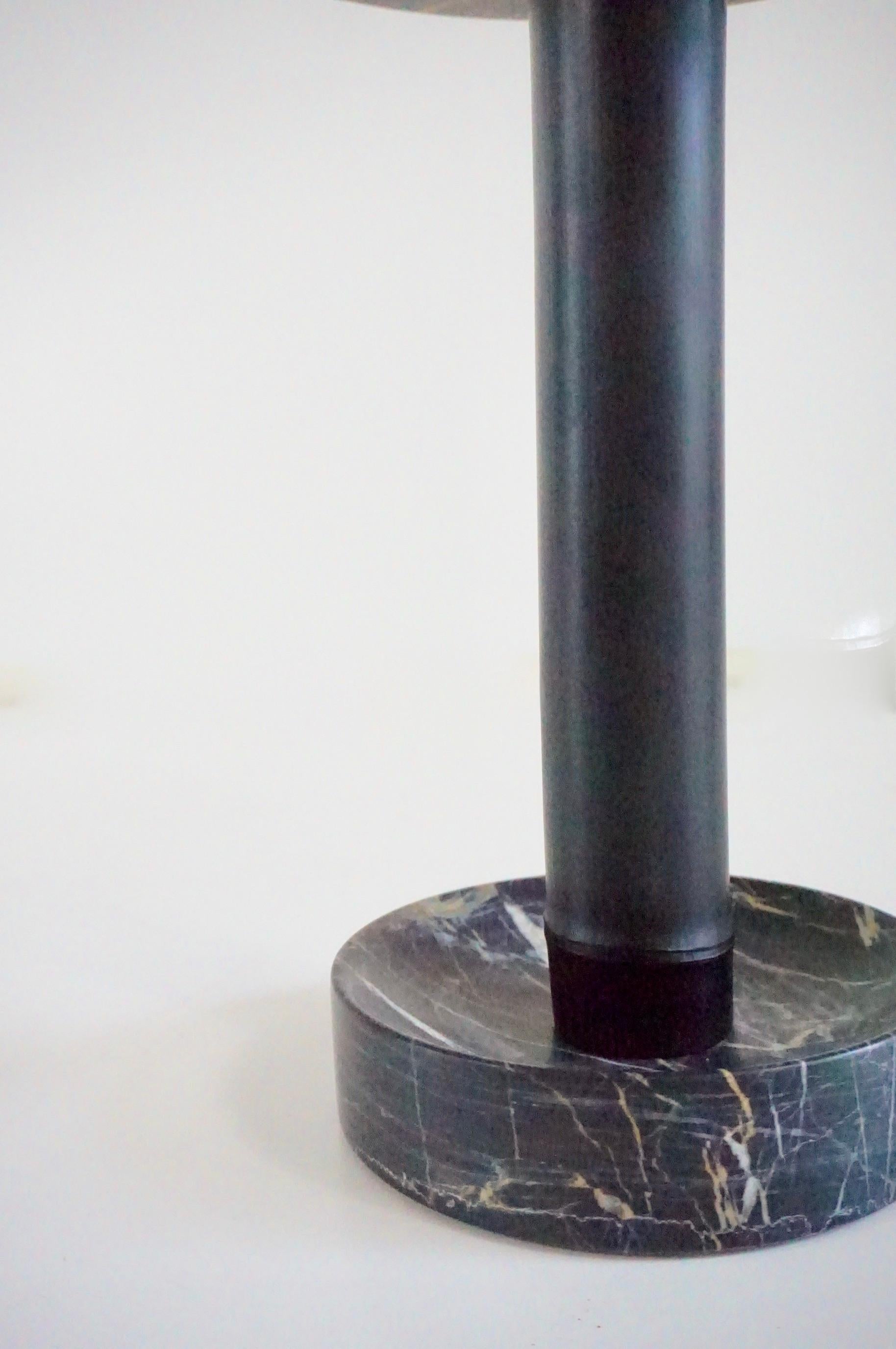 Round Gueridon Side Table marble, bamboo and brass, C-NOIRE, Lorenzo Ciompi 2025 For Sale 4