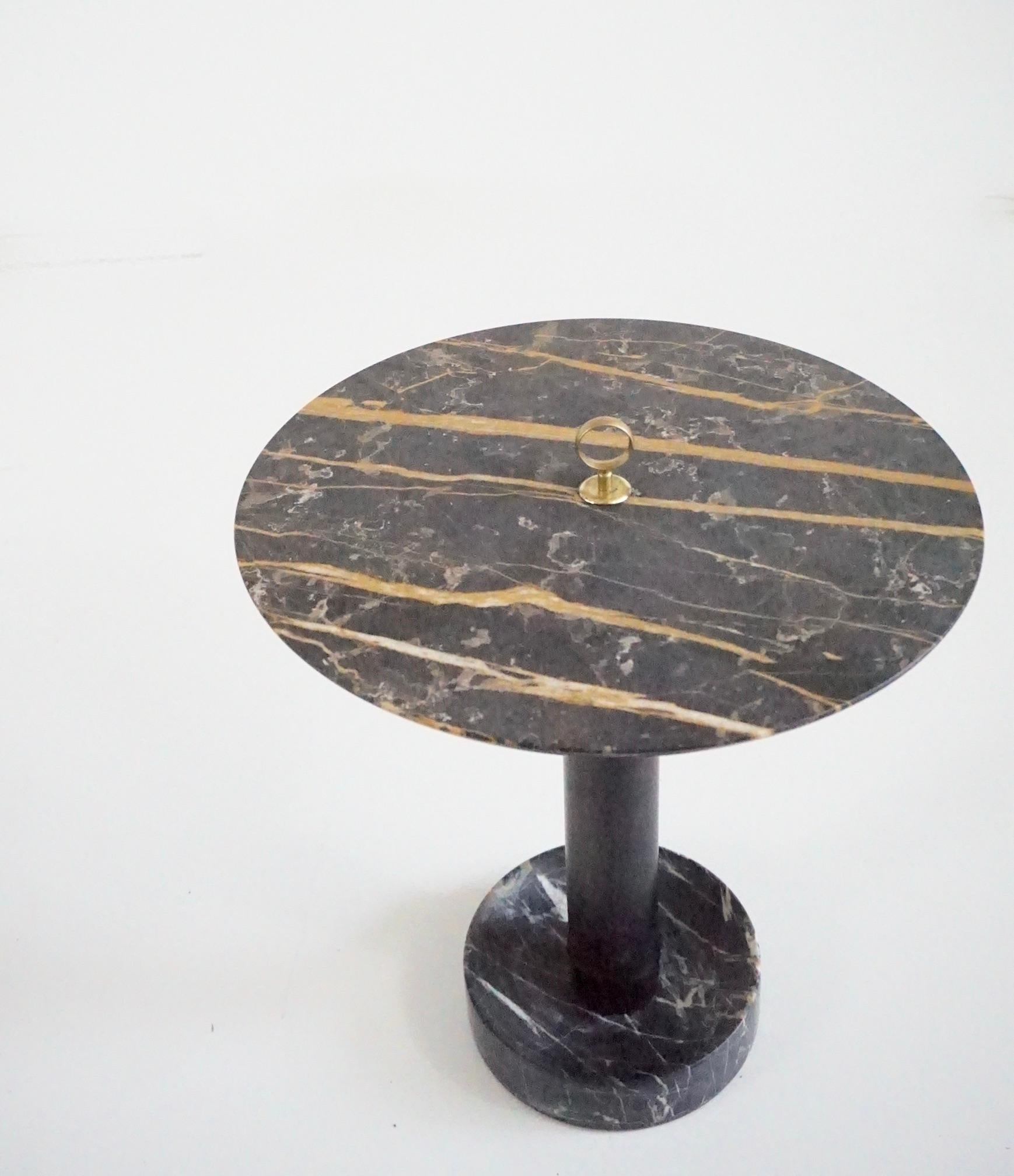 Round Gueridon Side Table marble, bamboo and brass, C-NOIRE, Lorenzo Ciompi 2025 For Sale 6