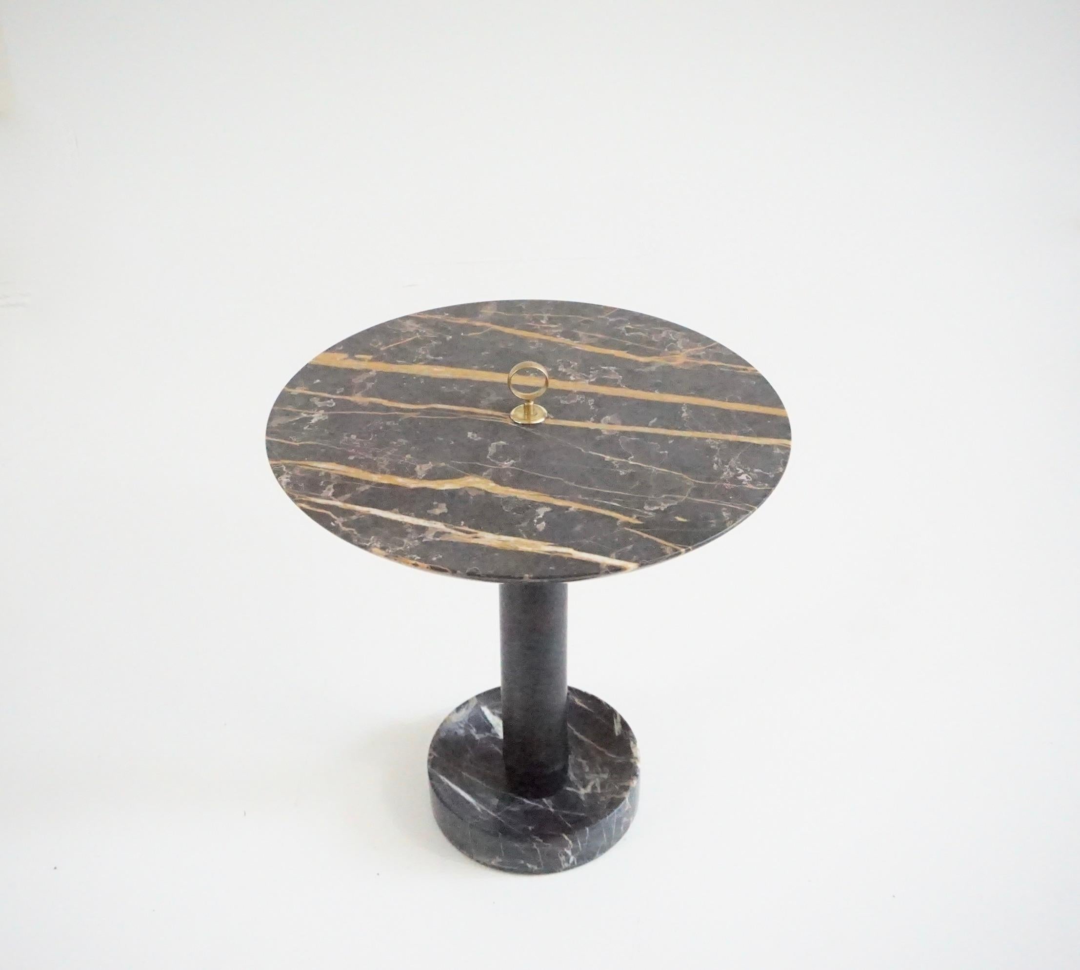 Round Gueridon Side Table marble, bamboo and brass, C-NOIRE, Lorenzo Ciompi 2025 For Sale 7