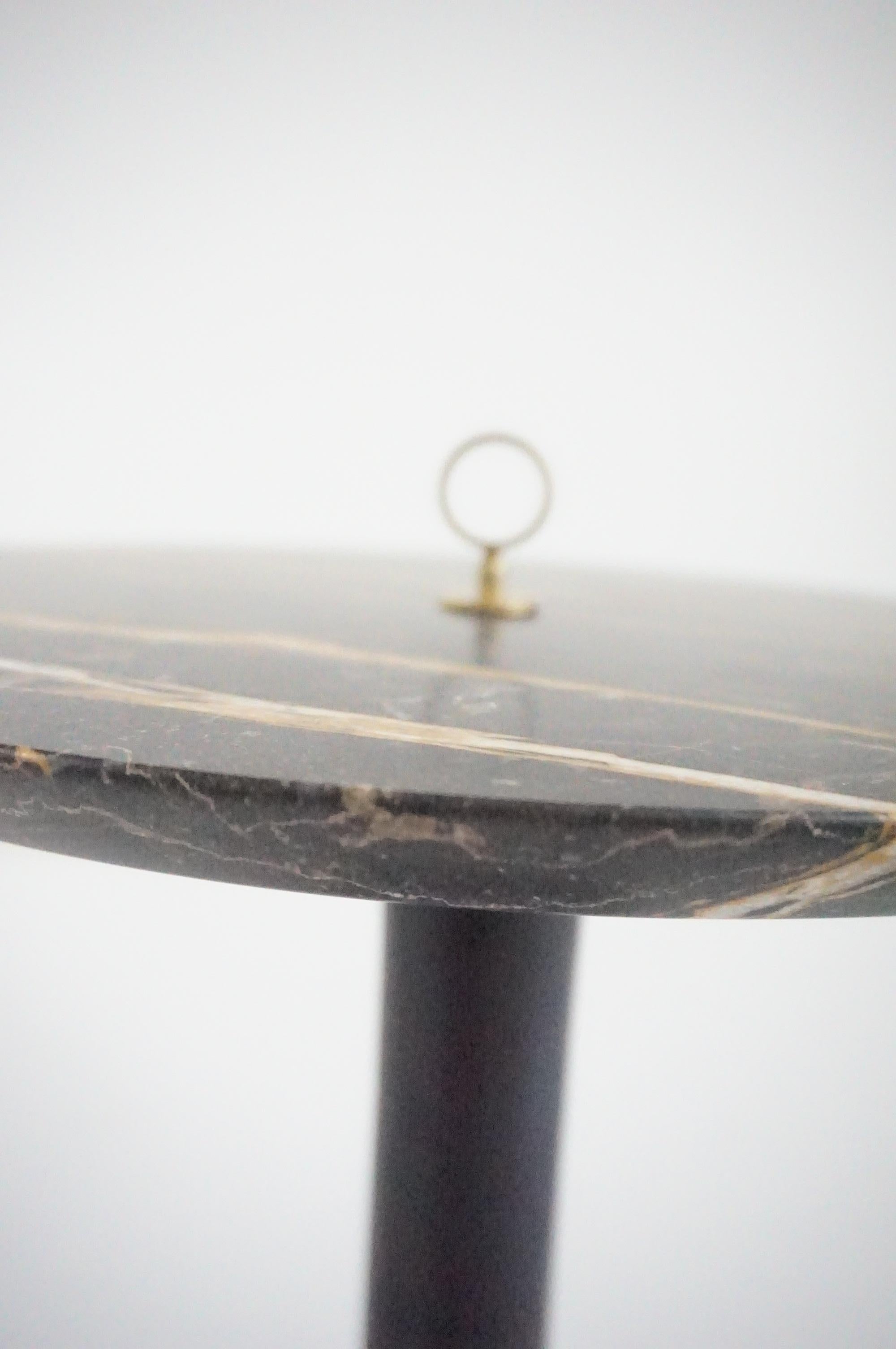 Round Gueridon Side Table marble, bamboo and brass, C-NOIRE, Lorenzo Ciompi 2025 For Sale 1