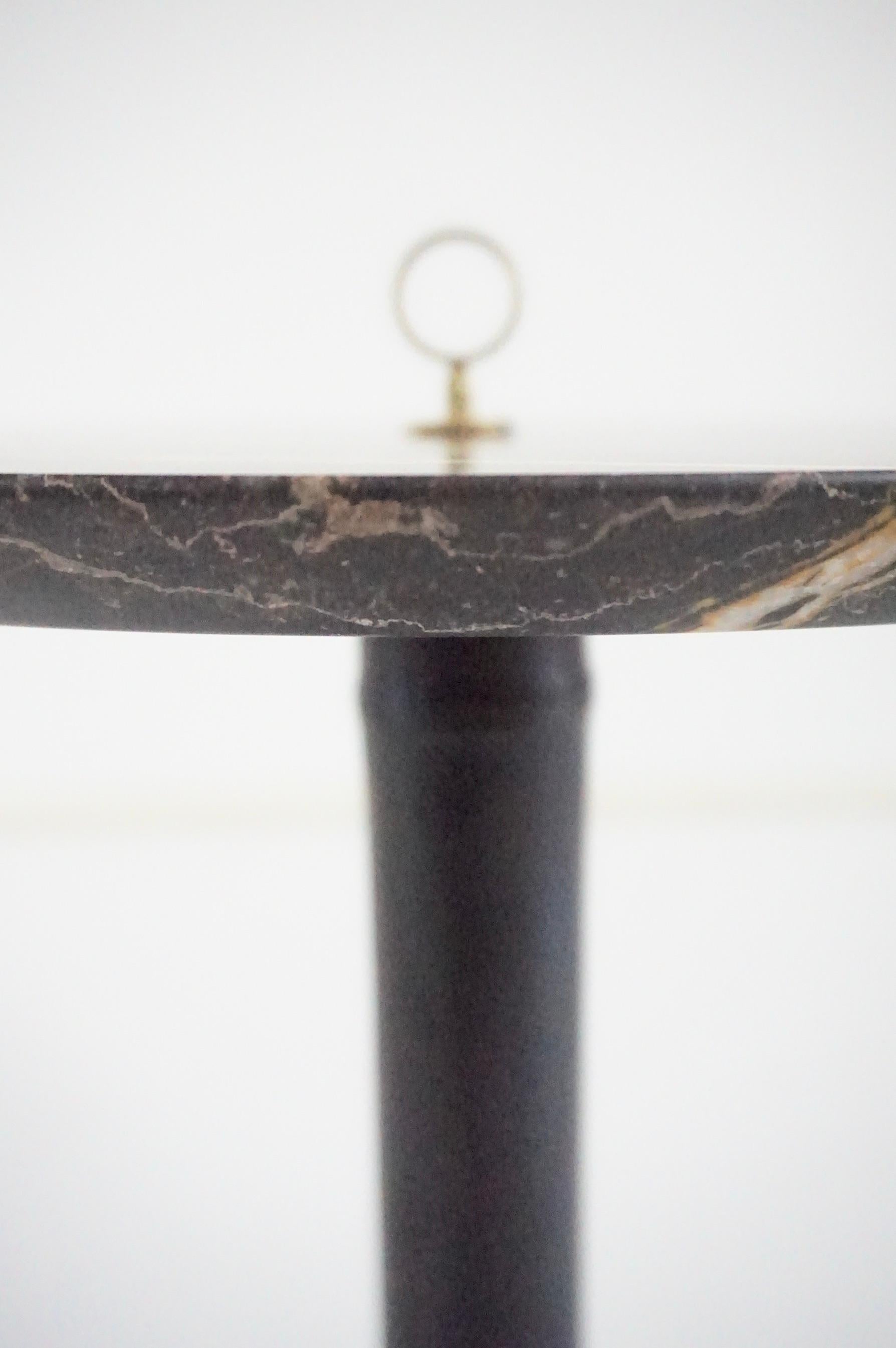 Round Gueridon Side Table marble, bamboo and brass, C-NOIRE, Lorenzo Ciompi 2025 For Sale 2