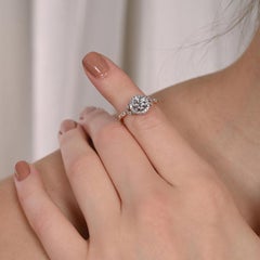 Anello a forma di cerchio con foglie di baia di moissanite Anello solitario in argento 925 per donna