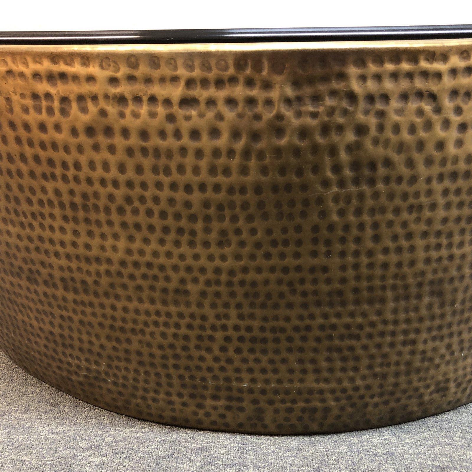 Round Hammered Brass Coffee Table For Sale 4