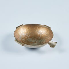 Round Hammered Silver Ashtray