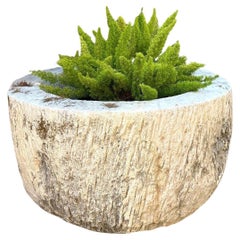 Round Hand Carved Fountain Basin Container Trough Planter Vessel Jardinière CA