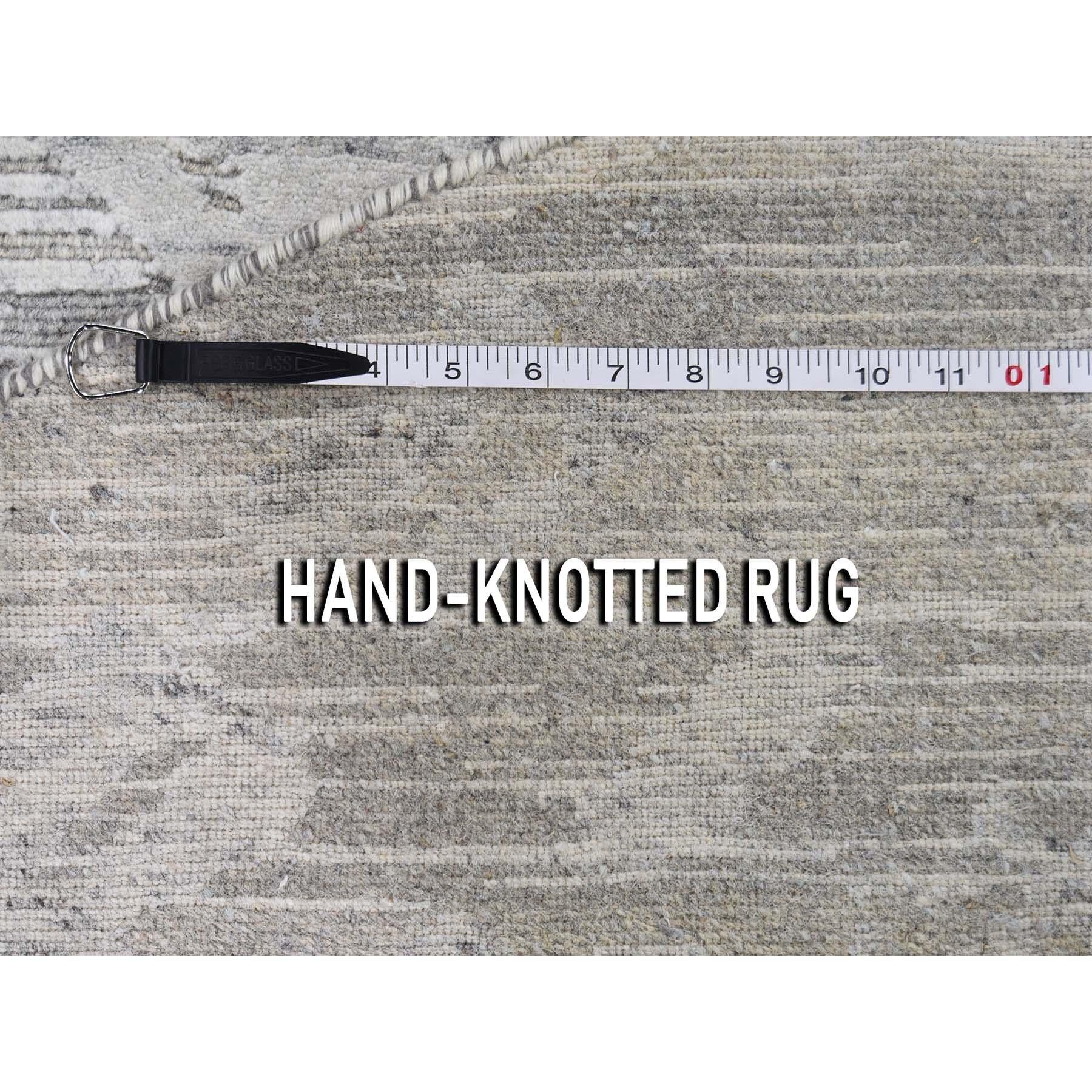 Round Hand Spun Undyed Natural Wool Modern Hand Knotted Oriental Rug 5