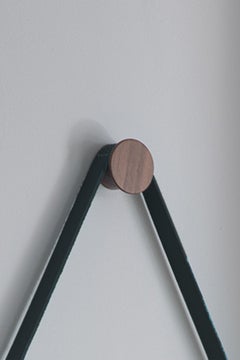 Round Hanging Walnut Loop Mirror