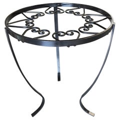 Retro Round Heart Cluster Glass Top Steel Outdoor/Patio Side Table