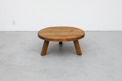 Round Heavy Burnt Oak Coffee Table