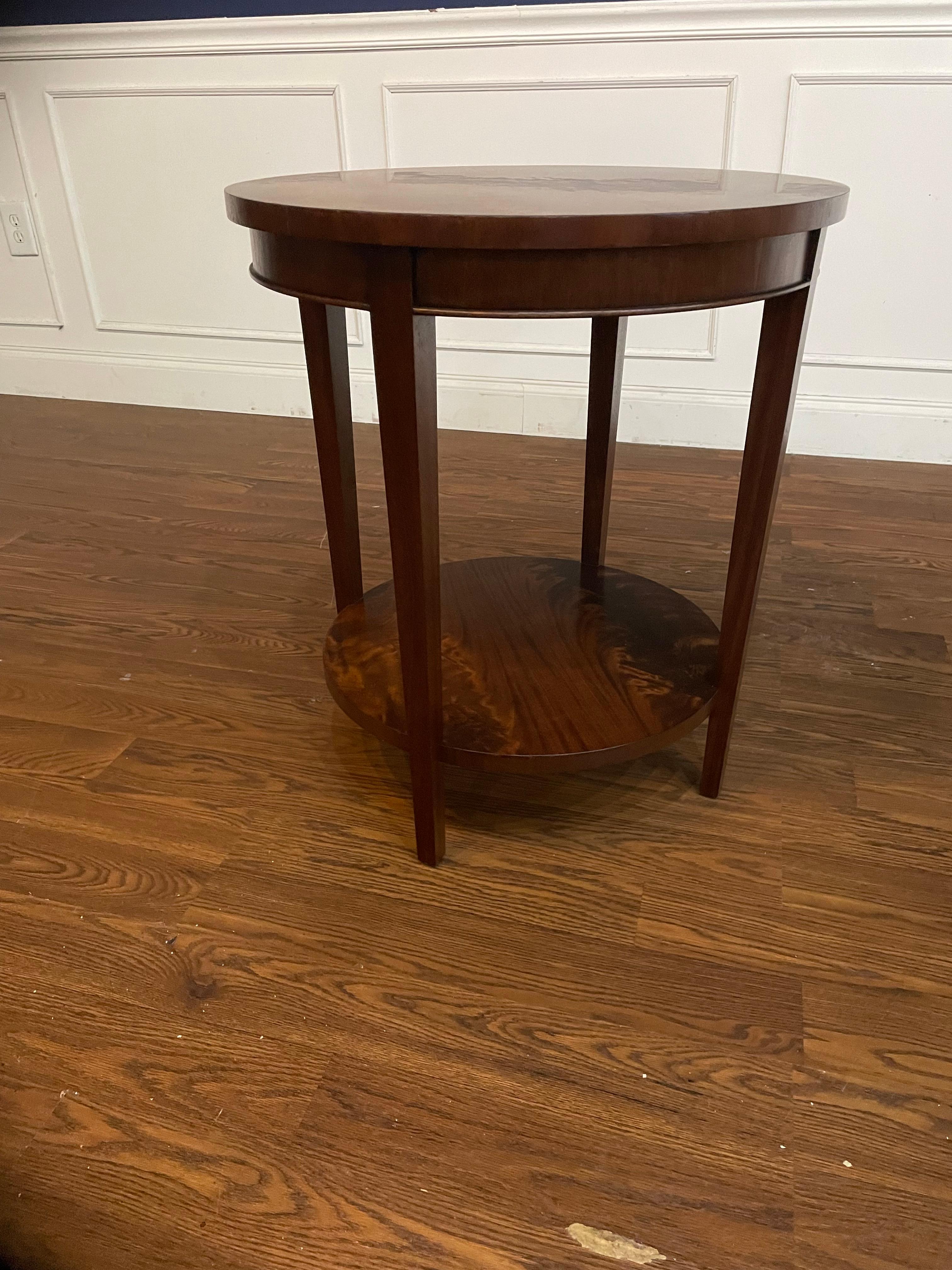 Contemporary Round Hepplewhite Style Mahogany Side Table For Sale