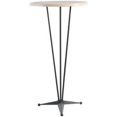 Round High Top Table with Steel Base and Werzalit Top, Cocktail Table