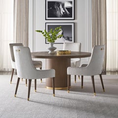 Round Hollywood Regency Dining Table - Dark Mink