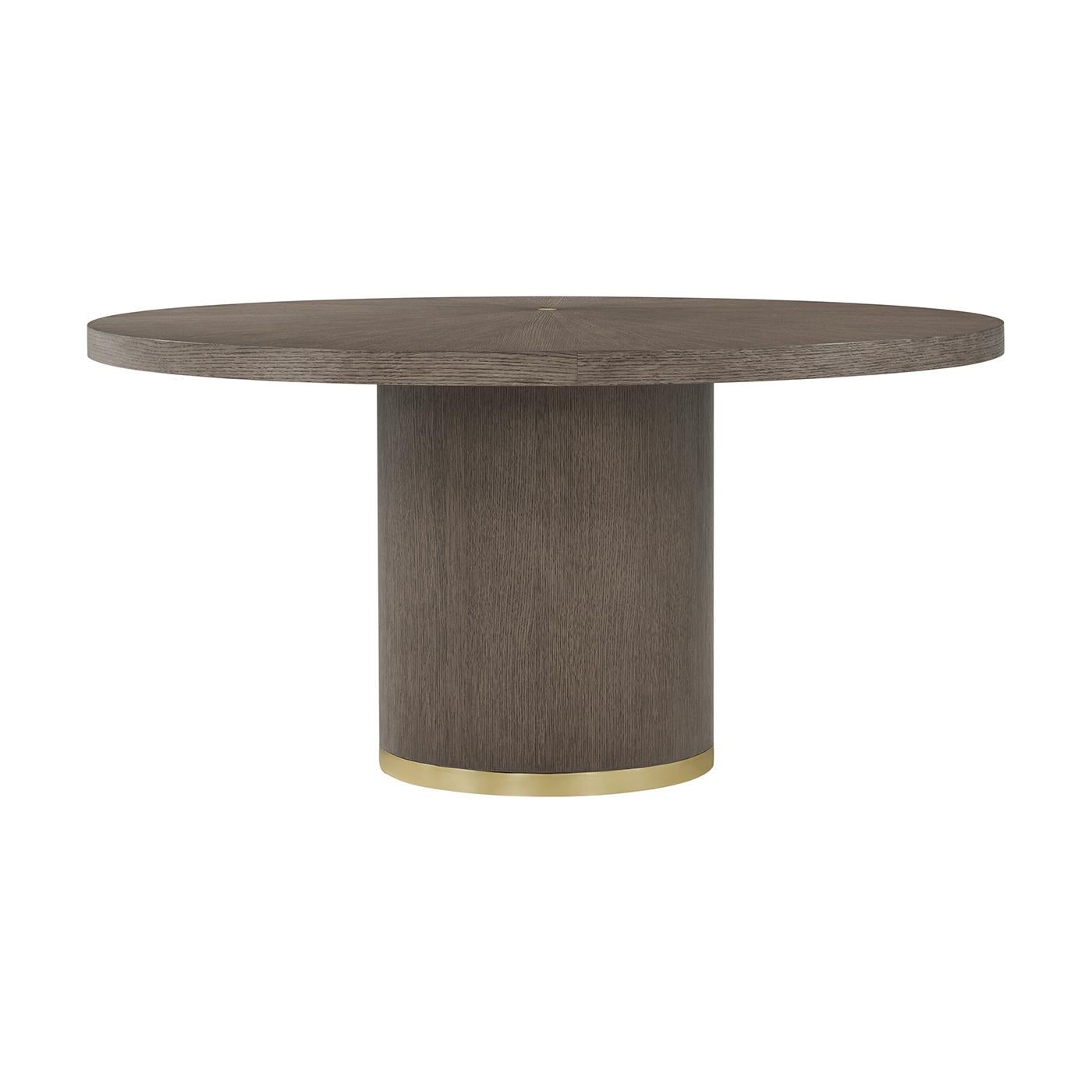Contemporary Round Hollywood Regency Dining Table - Dark Mink For Sale