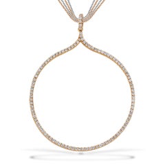Cowboy Lasso Diamond Pendant Necklace in 18kt Rose Gold Multi Chain Necklace