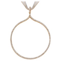 Cowboy Lasso Diamond Pendant Necklace in 18kt Rose Gold Multi Chain Necklace