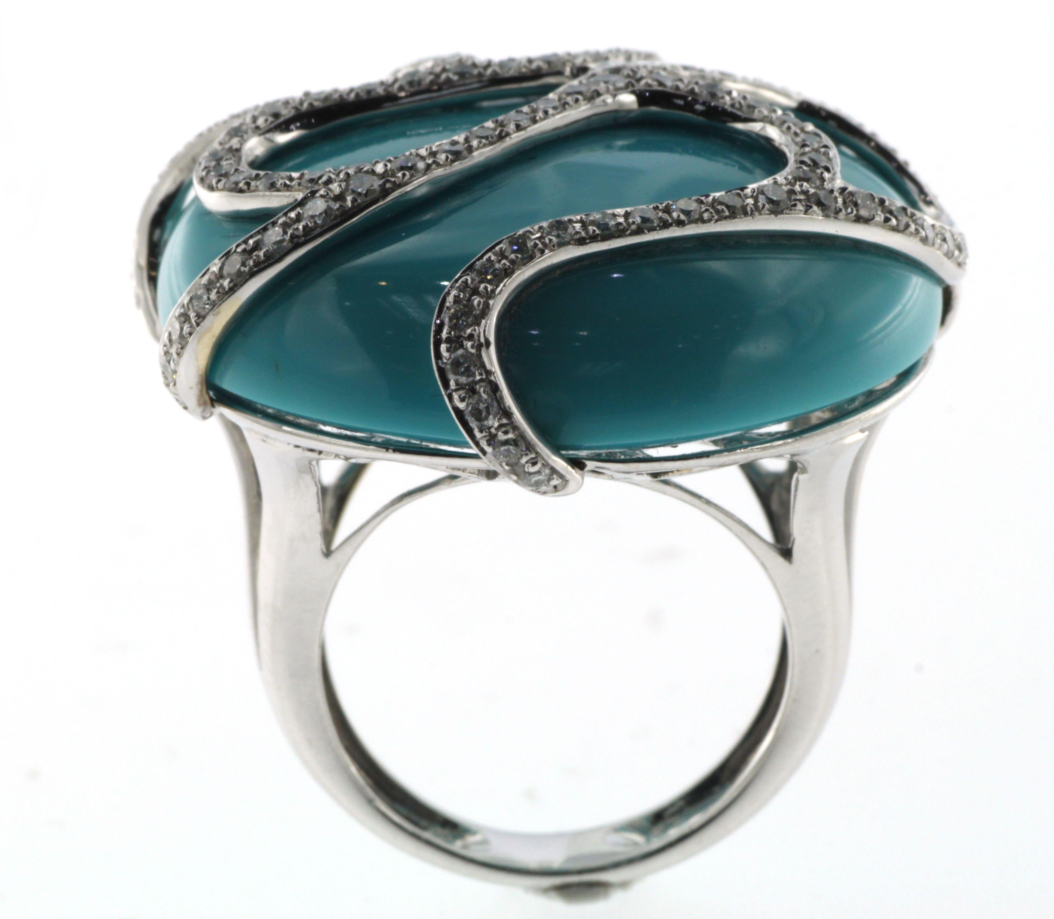 white gold turquoise ring