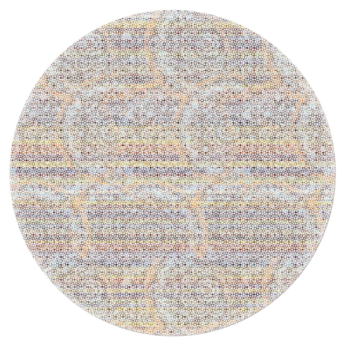 Hyper-Modern Round Colorful Abstract Pattern Rug by Deanna Comellini ø 400 cm