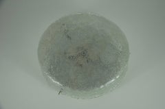 Round Ice Glass Flush Mount by Hillebrand, Germany, 1960s