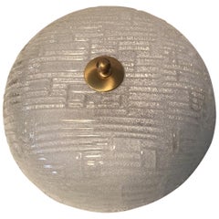 Round Ice Glass Flush Mount with Geometric Structure, Germany, 1970s