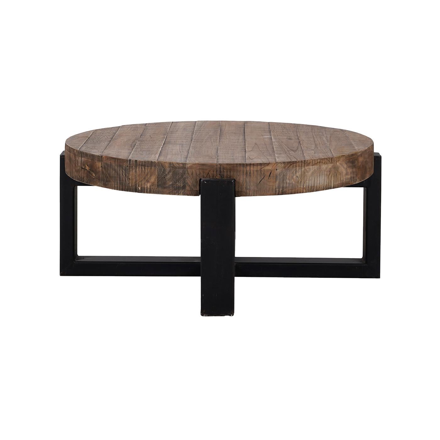 Industriel Table basse industrielle ronde en vente