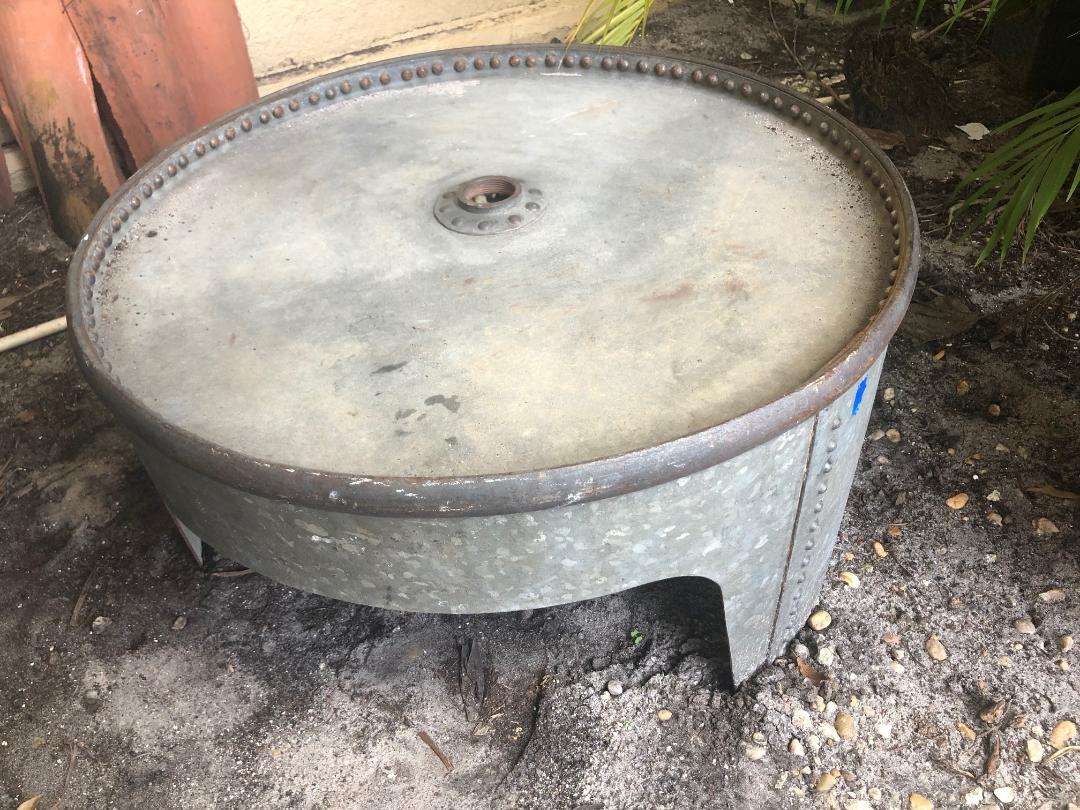 industrial round coffee table