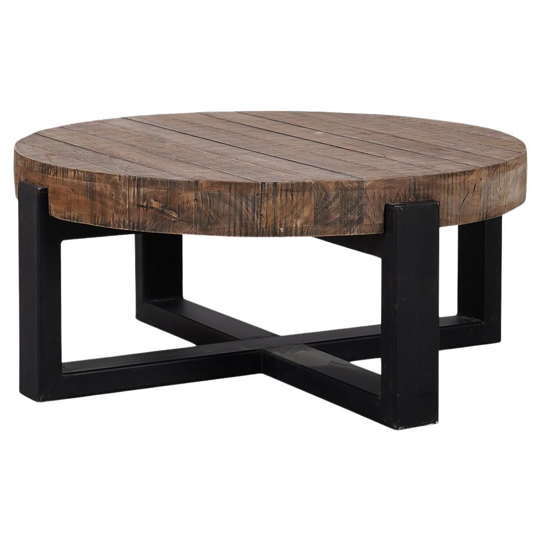 Runder industrieller Couchtisch