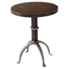 Round Industrial End Table