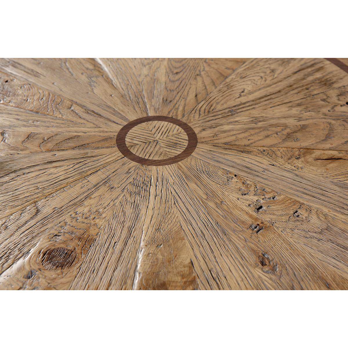 Vietnamese Round Industrial Oak Side Table For Sale