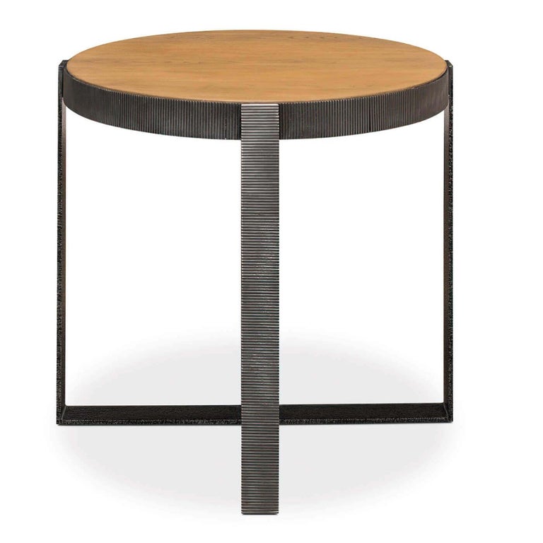 Round Industrial Side Table For Sale at 1stDibs