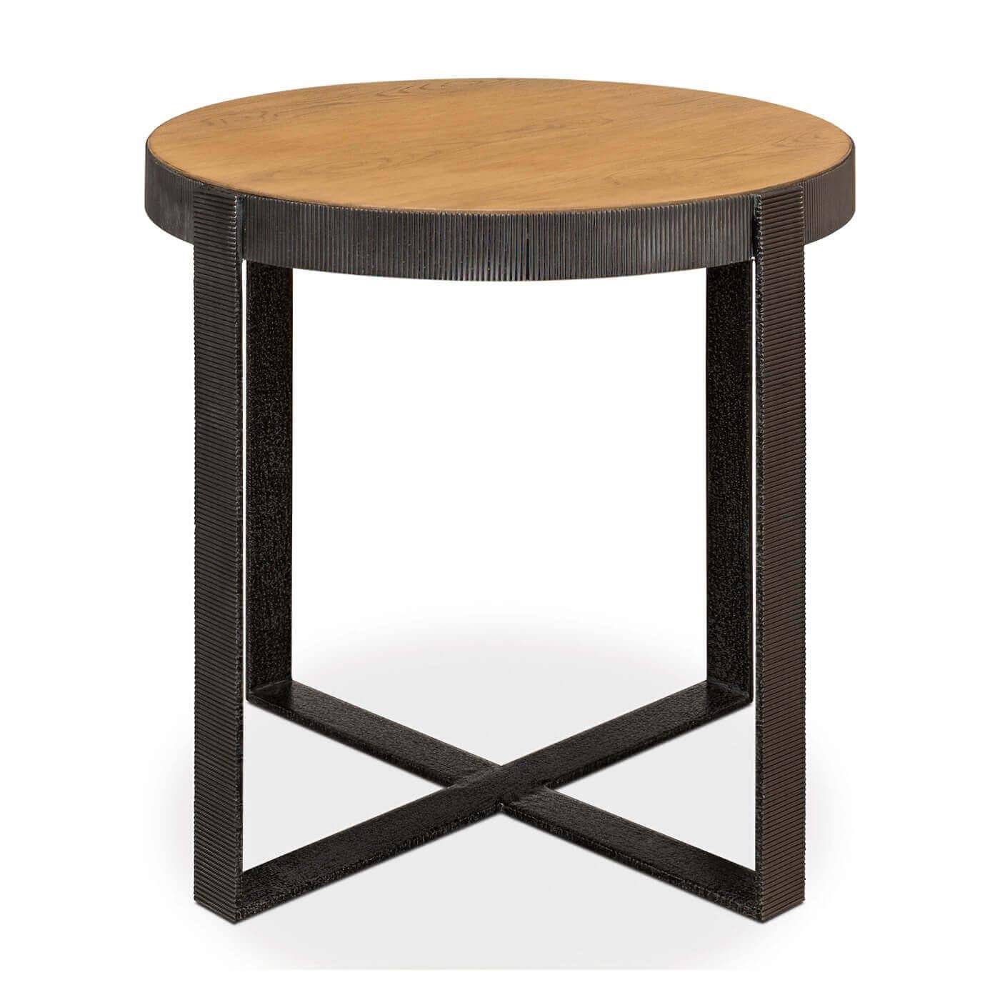 industrial side table round
