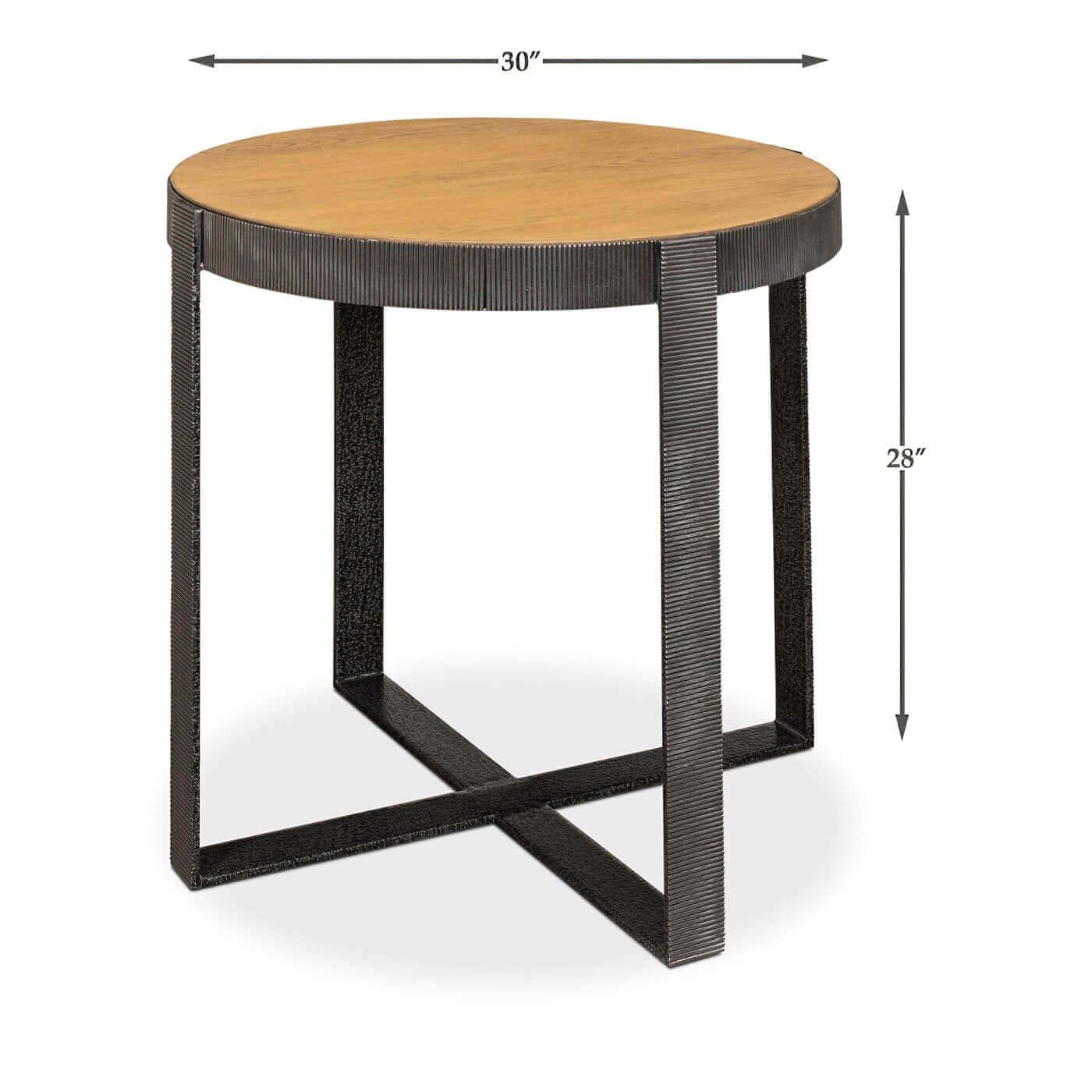 industrial round side table