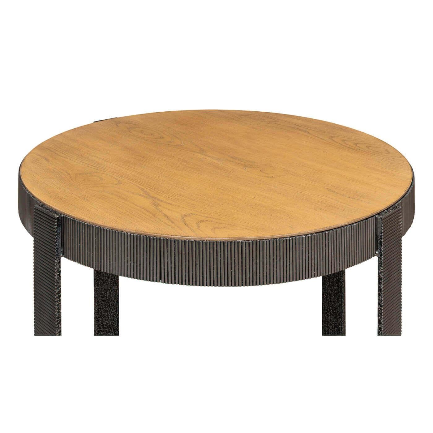 Round Industrial Side Table In New Condition For Sale In Westwood, NJ