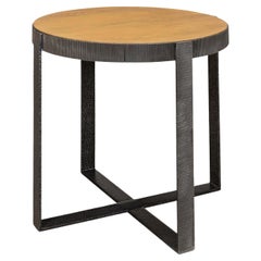 Round Industrial Side Table