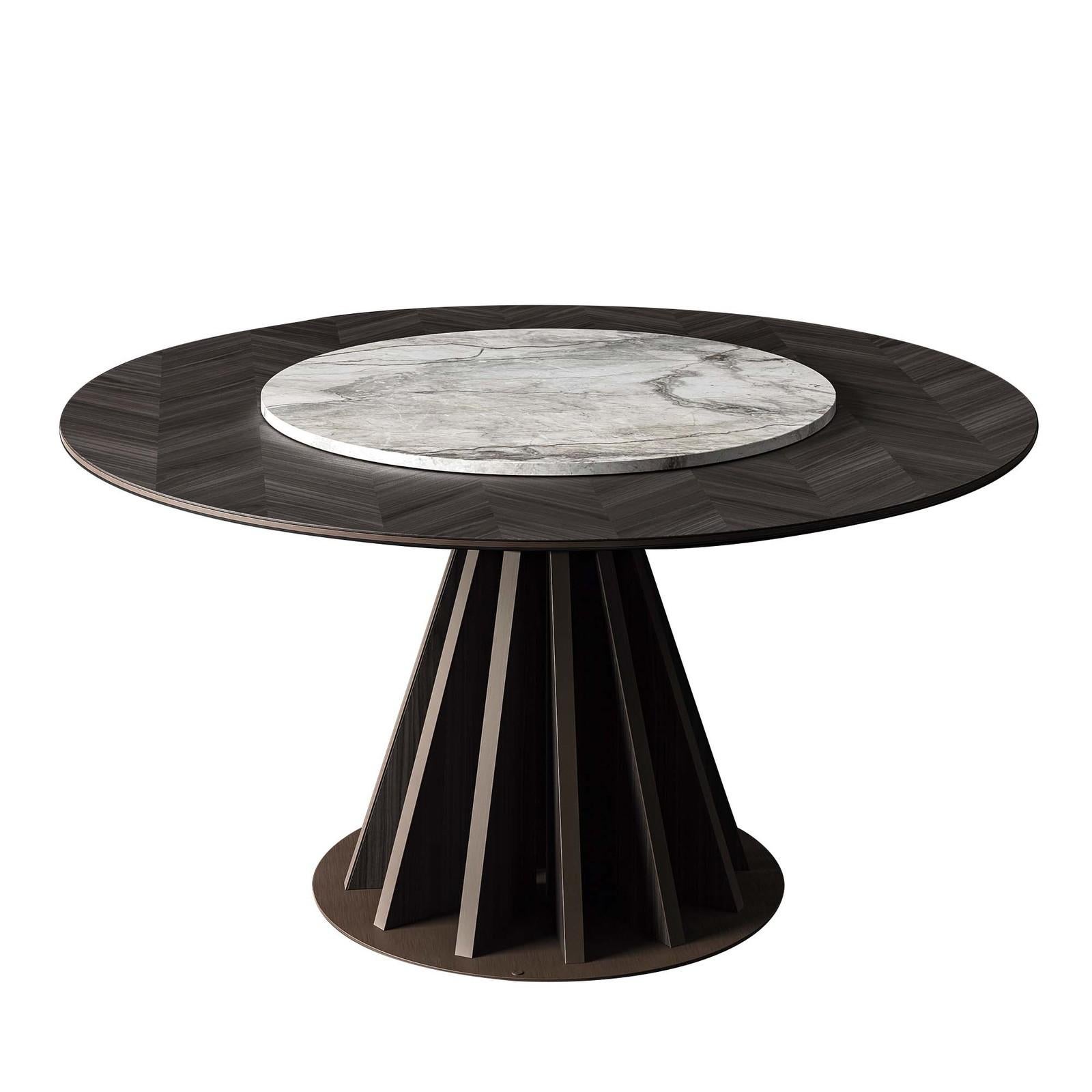 Round Inlaid Dining Table In New Condition For Sale In Milan, IT