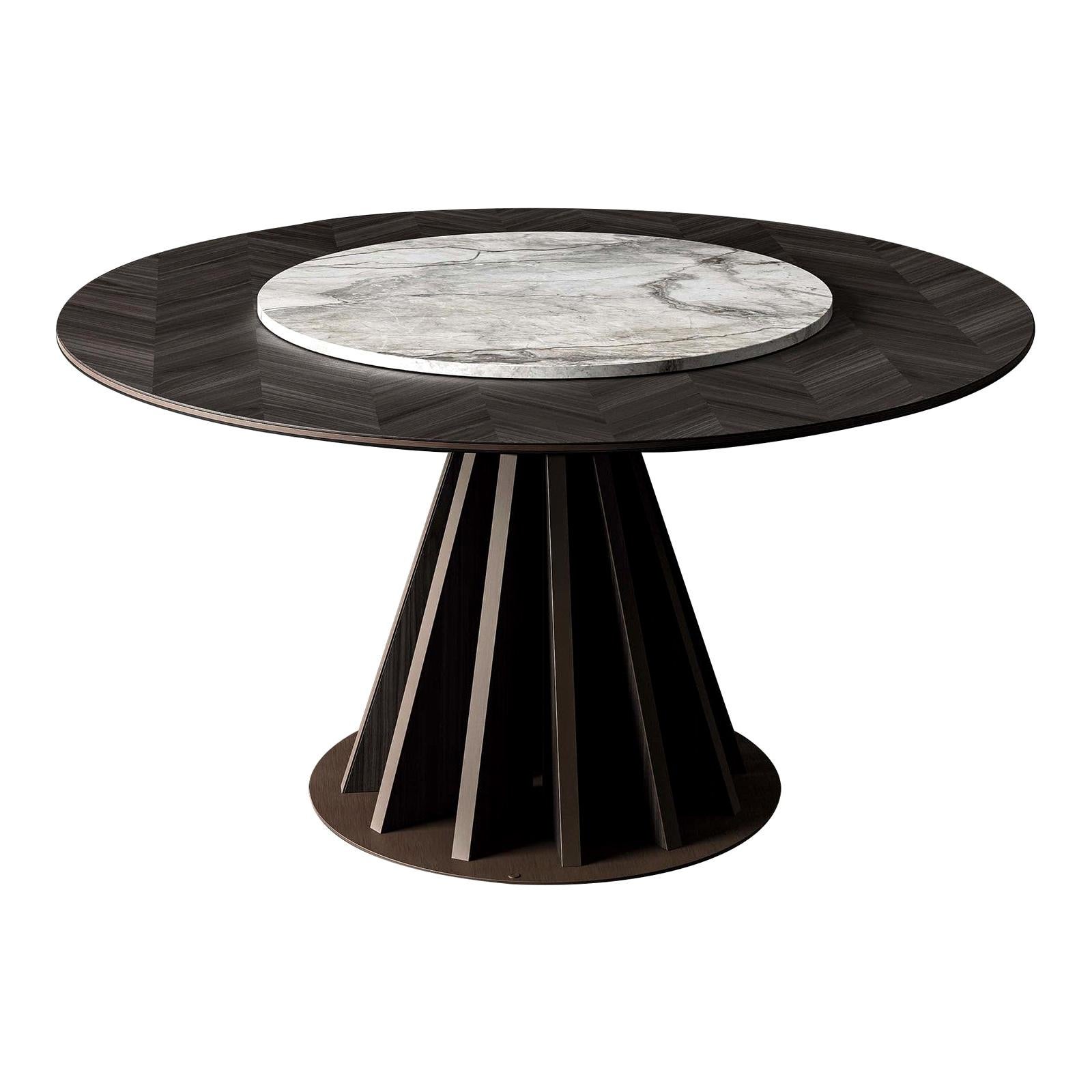 Round Inlaid Dining Table For Sale